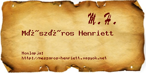 Mészáros Henriett névjegykártya
