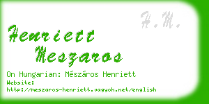 henriett meszaros business card