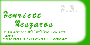 henriett meszaros business card
